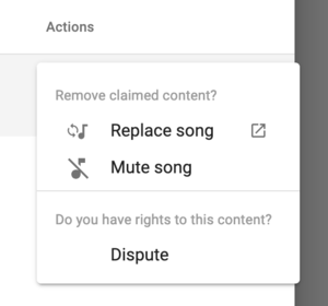 Click the "Select Action" drop down and choose from the options.